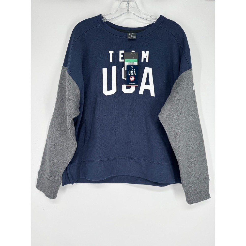 Nike Team USA Sweatshirt Womens XL Navy Dolman Crewneck Graphic United States